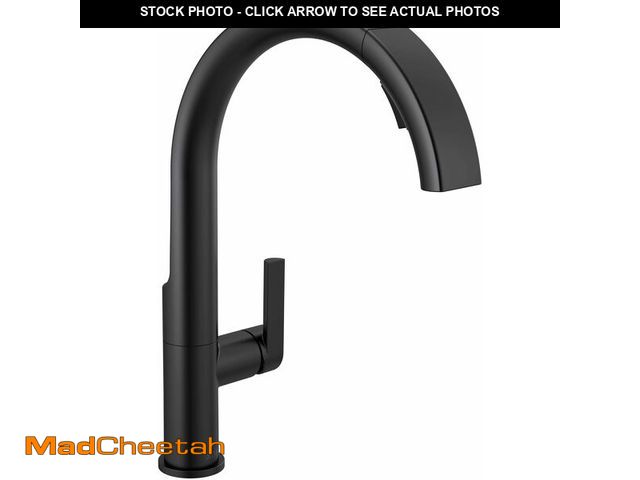 Lot 74-13697929 - Delta Keele Matte Black Kitchen Faucet with Pull Down Sprayer, Modern Single Hole Kitchen Sink Fauce...