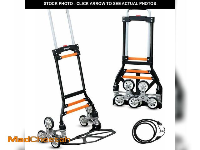 Lot 74-14587871 - Upgraded 280 Lbs Heavy-Duty Stair Climbing Folding Hand Truck Dolly, 6-Wheel Portable Cart for Movin...