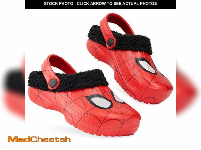 Lot 74-12974990 - Marvel Spiderman Boys Winter Clogs, Fleece Lined (Red, US Footwear Size System, Big Kid, Men, Numeri...