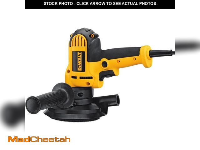 Lot 74-13057048 - DEWALT 6 Amp Corded Variable Speed Disk Sander with 5 in., 8 Hole Hook and Loop Pad, Dust Shroud and...
