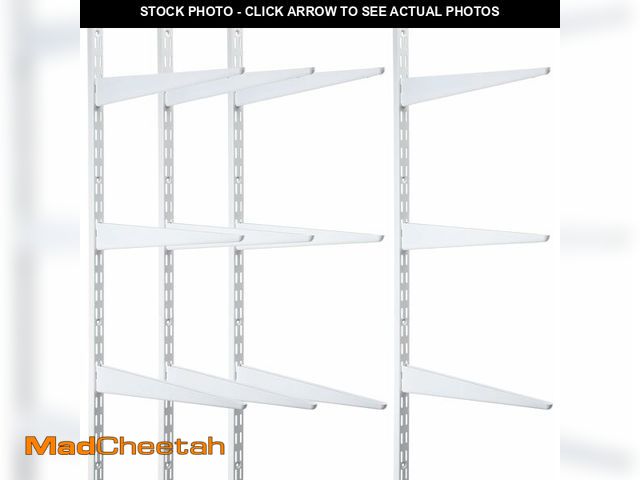 Lot 74-13696430 - Colingmill 4 Pcs Twin Rail Upright Wall Shelving System 47. 5 Inch with 12 Pcs Shelf Bracket Heavy D...