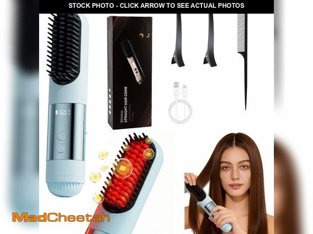 Lot 74-13621020 - 2026 New Go Brush Pro - 3 Temps Portable Cordless Hair Straightener Brush for Travel, 30s Fast Heat ...