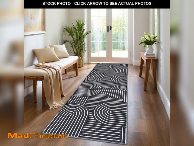 Lot 74-14339132 - ROYHOME Modern Rug 2.5x10 Runners for Hallways, Abstract Kitchen Runner Rugs Non Slip Bath Mat, Rain...