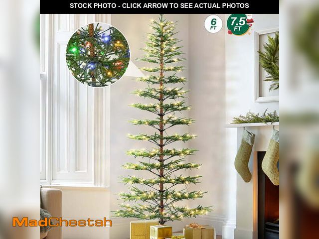 Lot 74-12888464 - Firstness Sparse Christmas Tree, 7.5FT Prelit Artificial Christmas Tree with 400 Colorful Lights &am...