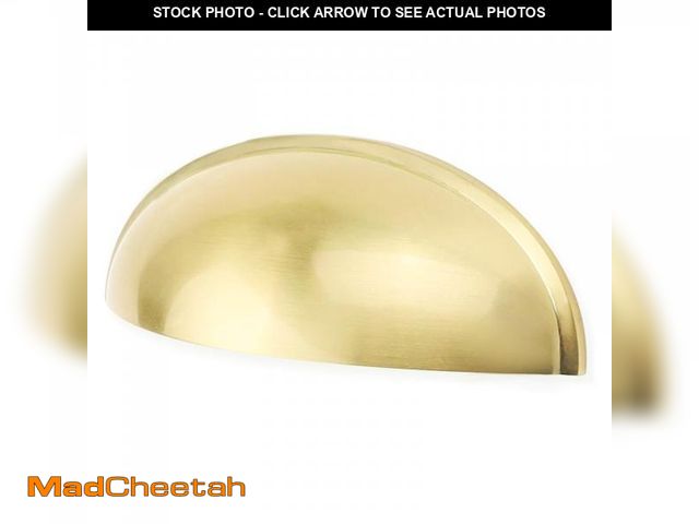 Lot 74-11550550 - goldenwarm 10 Pack 3 in Light Brass Bin Cup Pulls Brushed Gold Cabinet Pulls Gold Cup Drawer Dresser...