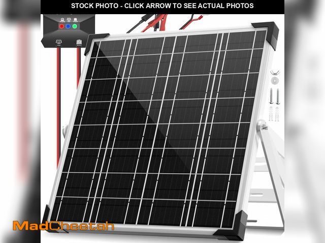 Lot 74-14273918 - Voltset 12V Solar Battery Charger - 20W Waterproof Solar Panel Kit with Smart MPPT Controller - Tric...