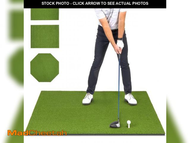 Lot 74-12227934 - GoSports Golf Hitting Mat - ELITE 5 x 5 ft - 15 mm Artificial Turf Training Mat for Indoor/Outdoor S...