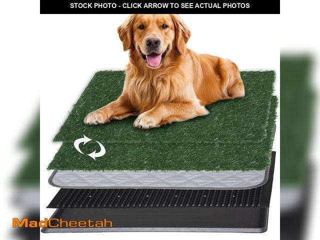 Lot 74-14366245 - SUWUYUE Reusable Pet Grass Potty w/ 2-Pack Replaceable Artificial Grass Quick Absorbent Indoor Porta...