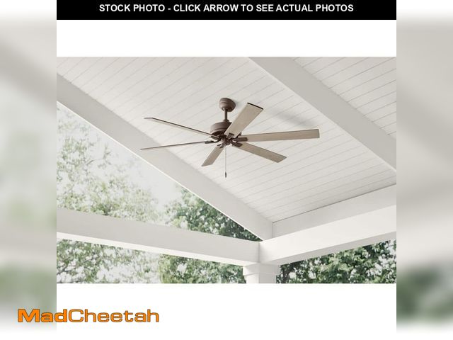 Lot 74-13269283 - Hampton Bay Dalton 60 in. Indoor/Covered Outdoor DC Motor Flat Bronze Ceiling Fan - UNUSED