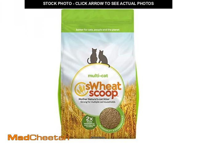 Lot 74-12137302 - sWheat Scoop Natural Wheat Multi-Cat Litter, Superior Clumping with Odor Neutralizing Enzymes, 25 Po...