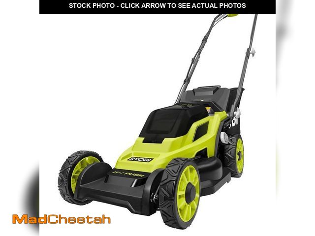 Lot 74-14291052 - (MISSING BATTERY) RYOBI ONE+ 18V 13 in. Cordless Battery Walk Behind Push Lawn Mower (Tool Only) - U...