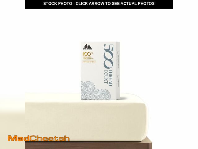 Lot 74-13571912 - Mayfair Linen 100% Cotton Queen Fitted Sheet Only - 500 Thread Count Cotton Fitted Sheet Queen, Luxu...