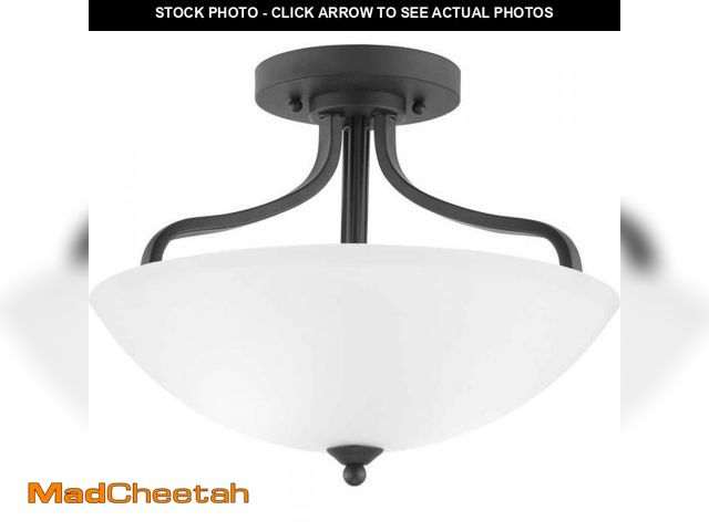 Lot 74-12492447 - Laird Collection 3-Light Antique Bronze Semi- Flush Mount - UNUSED