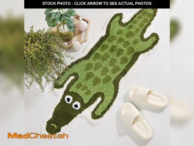 Lot 74-14063209 - Panstar Crocodile Bath Mat for Bathroom, Cute Animal Bath Mats Non Slip Alligator Shaped Absorbent B...