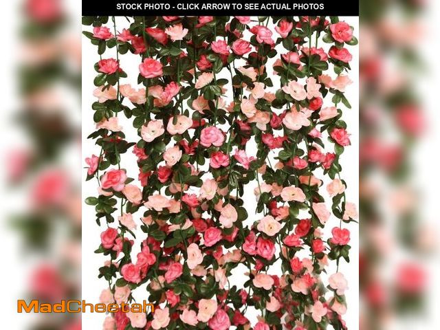Lot 74-12212585 - 8pcs 65.6Ft Flower Garland,PARTY JOY Fake Rose Vine Artificial Flowers Hanging Rose Ivy Garland for ...