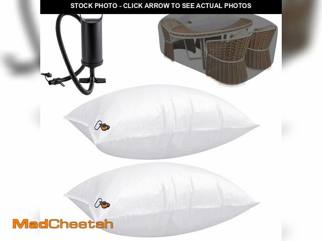 Lot 74-14144204 - AceOrbit 2 Pcs Large Patio Furniture Cover Airbag Rectangle 39 x 47 Inch with Air Pump Table Air Pil...