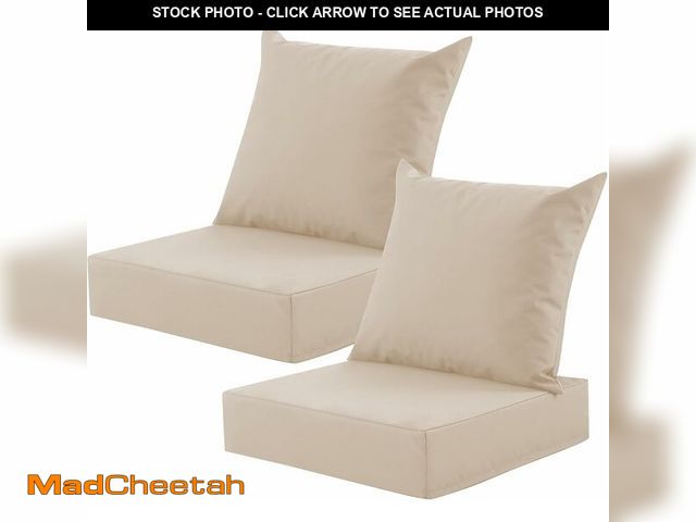 Lot 74-14291295 - MuaMelop Outdoor Deep Seat Cushion Set, 24x24 Inch Water-Resistant &amp; Fade-Resistant Outdoor Chai...