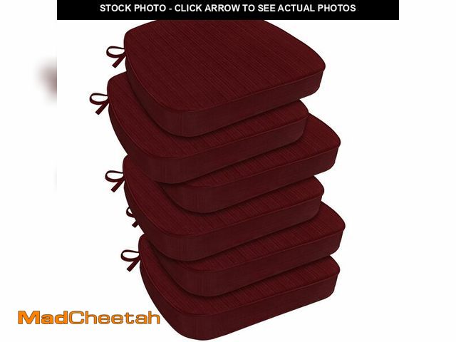 Lot 74-12452708 - downluxe Indoor Chair Cushions for Dining Chairs, D-Shaped Chair Pads with Ties, Non Slip Dining Cha...