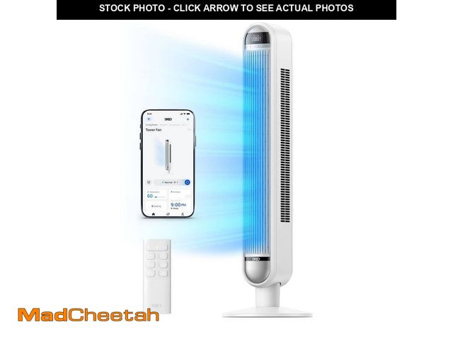Lot 74-14560506 - DREO Smart Essential 42 in. 6 fan speeds Tower Fan in White with Wi-Fi, Voice Control, Remote and 90...