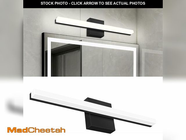 Lot 74-13836633 - YHTlaeh Vanity Light Black 12W 19.88inches LED 4000K Natural White Acrylic Chrome Rectangle Tube for...
