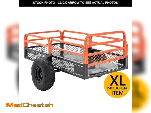 Lot 74-12558831 - SVOPES ATV Dump Trailer, 1500 lbs. Capacity 15 cu. ft. Total, Steel, Tow-Behind Garden Cart with Rem...