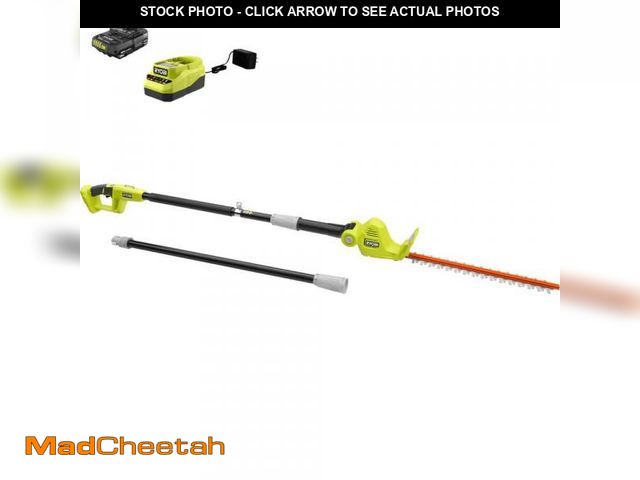Lot 74-12364701 - RYOBI ONE+ 18V 18 in. Cordless Battery Pole Hedge Trimmer with 2.0 Ah Battery and Charger - USED
