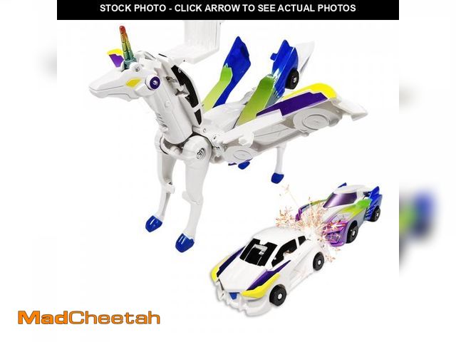 Lot 74-11557945 - Transforming Car Robot Toys, Unicorn Racing Car Set, Boys and Girls, Automatic Deformation, Magnetic...