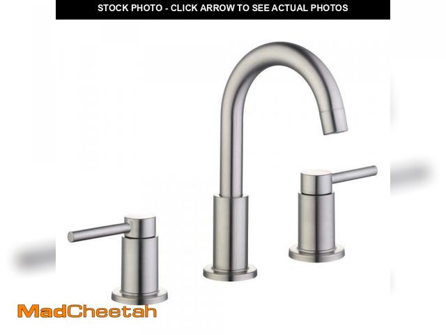 Lot 74-12463657 - Glacier Bay Dorind 8 in. Widespread Double-Handle High-Arc Bathroom Faucet in Brushed Nickel - USED