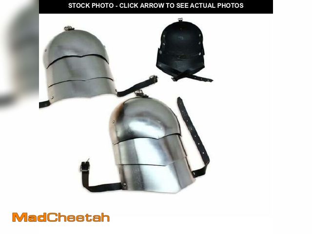 Lot 74-12703429 - Medieval Pauldron Set Pair Plate Armor Carbon Steel Real Adult Size - USED