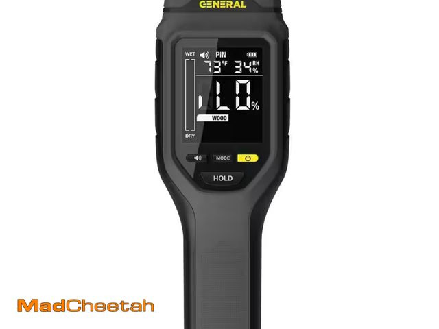 Lot 74-14444632 - General Tools Pin Moisture Meter with Backlit Display for Wood, Drywall, and Building Materials - UN...