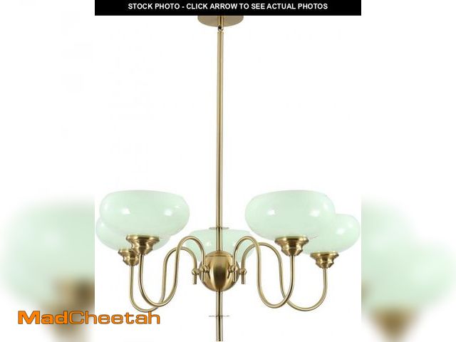 Lot 74-12167166 - BOKT Green Vintage Chandelier 5-Light Mid Century Chandeliers Modern Sputnik Pendant Ceiling Light F...