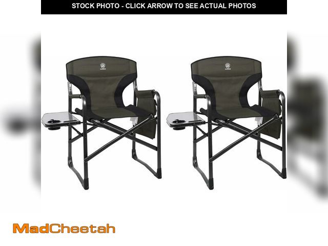 Lot 74-12544019 - EVER ADVANCED Lightweight Folding Directors Chairs, Aluminum Camping Chair Outdoor for Adults with S...