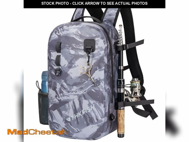 Lot 74-13955070 - THKFISH IPX8 Waterproof Fishing Backpack with Rod Holder, Lightweight Fishing Sling Bag, Move Freely...