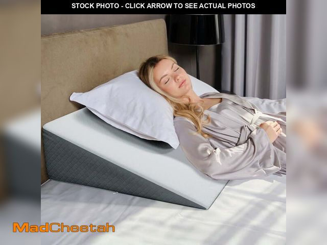Lot 74-13778304 - Kolbs Extra Wide Bed Wedge Pillow with Memory Foam Top for GERD and Acid Reflux, Stylish Jacquard Co...