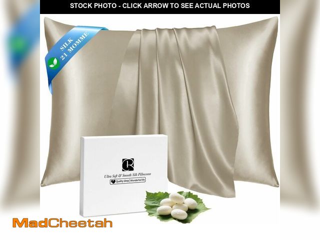 Lot 74-12330992 - Ravmix Silk Pillow Cases with Zipper, 21momme Mulberry Silk Pillowcase for Hair Skin Health, Soft Sm...