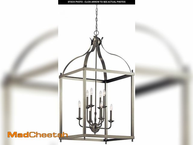 Lot 74-12097211 - Kichler Larkin 47.75" 8 Light Pendant in Brushed Nickel - UNUSED