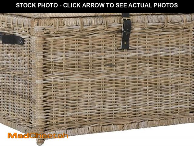 Lot 74-12367557 - happimess HPM9004B Michael 35" Wicker Storage Trunk, Collapsible for flat storage, Rattan-Kubusoft G...