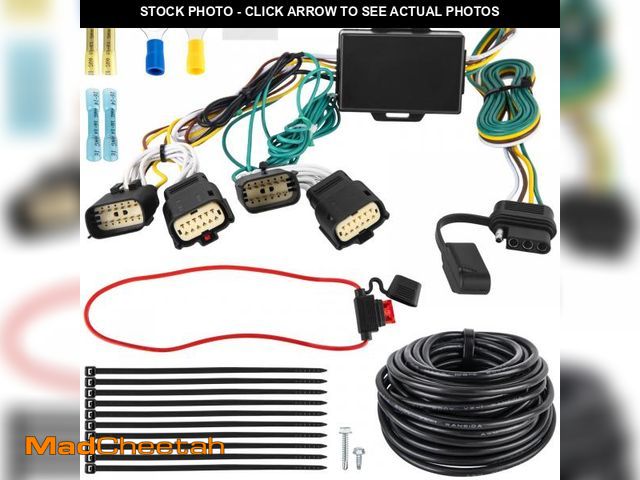 Lot 74-12212489 - 56407 4-Pin Trailer Hitch Wiring Harness Fit for Jeep Wrangler JL/JLU 2018-2024, Jeep Gladiator JT 2...