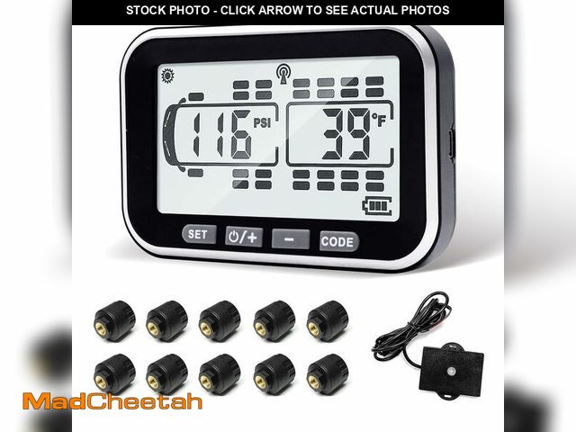 Lot 74-14429362 - MIRAIDON 4.3" Trailer Tire Pressure Monitoring System with 10 Sensors, RV TPMS with 5 Alert Modes, S...