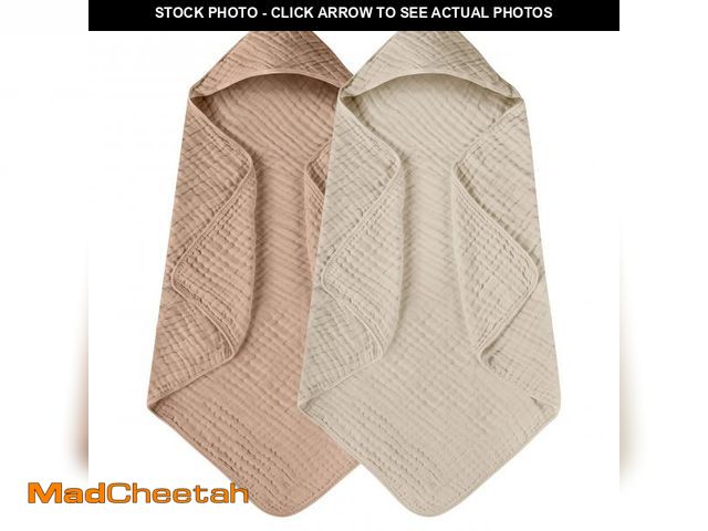 Lot 74-12444760 - Yoofoss Hooded Baby Towels for Newborn 2 Pack 100% Muslin Organic Cotton Baby Bath Towel with Hood f...
