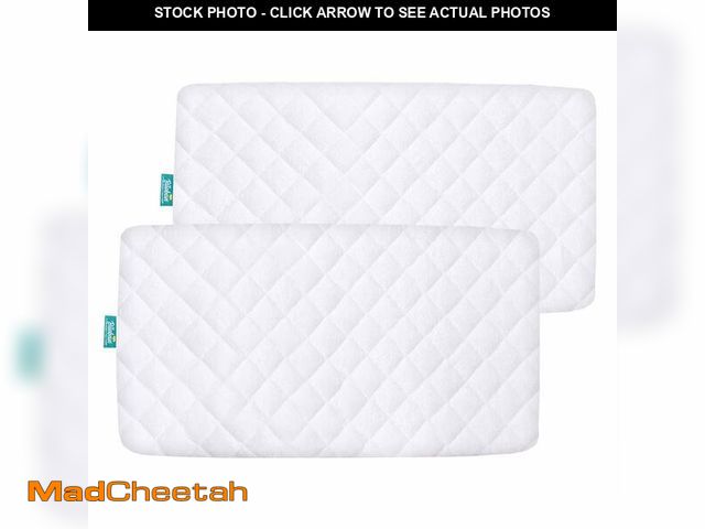 Lot 74-13631720 - Waterproof Bassinet Mattress Pad Cover Compatible with 4moms Breeze Plus Bassinet(not playard), 2 Pa...