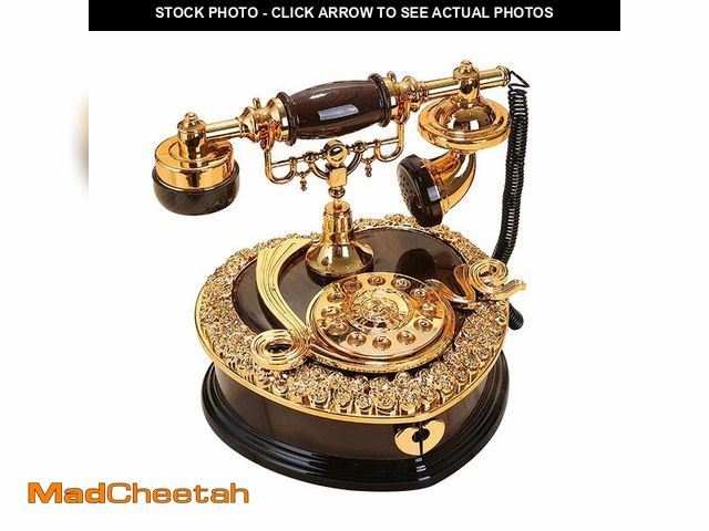 Lot 74-12606210 - ornerx Heart Shaped Retro Dial Telephone Music Box with Drawer 7.5" x 7" x 6.7" - USED