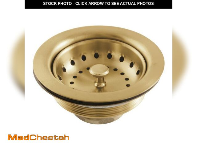 Lot 74-14477536 - Kingston K111BBB Steel Kitchen Sink Basket Strainer, Brushed Brass - UNUSED