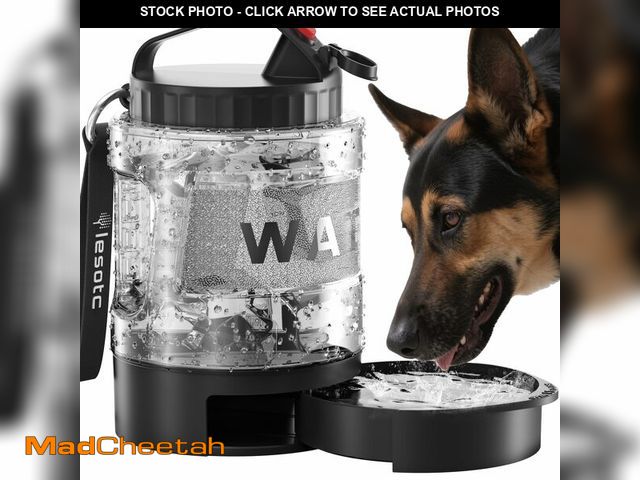 Lot 74-14210750 - lesotc Portable Dog Water Bowl Dispenser - 77oz Travel Water Bottle with Pop-Out Drinking Bowl, No-S...