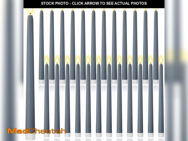 Lot 74-13571741 - Macarrie 24 Packs Flameless Taper Candles Battery Operated Fake 11 Inch Long Candlelight LED Flamele...