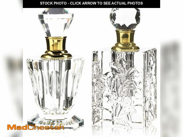 Lot 74-14300452 - Okuna Outpost Crystal Glass Perfume Bottle Set - Refillable Perfume Bottles for Fragrance &amp; Oils...