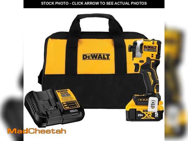 Lot 74-12796861 - DEWALT ATOMIC 20V MAX Lithium-Ion Cordless 1/4 in. Brushless Impact Driver Kit, 5 Ah Battery, Charge...