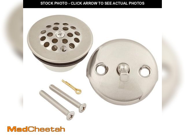 Lot 74-13798391 - Everbilt Trip Lever Tub Overflow Plate, Brushed Nickel - UNUSED