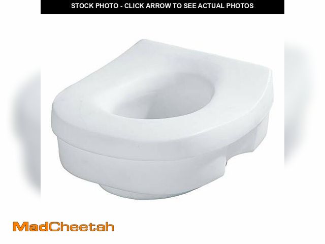 Lot 74-12829082 - Moen DN7020 Raised Toilet Seat with 5" Elevation, 250 lbs. Weight Capacity, Glacier - UNUSED