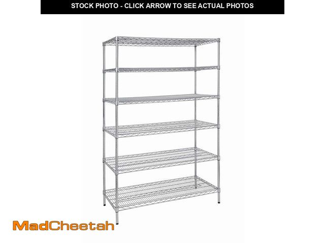 Lot 74-14306745 - HDX 6-Tier Commercial Grade Heavy Duty Steel Wire Shelving Unit in Chrome (48 in. W x 72 in. H x 24 ...